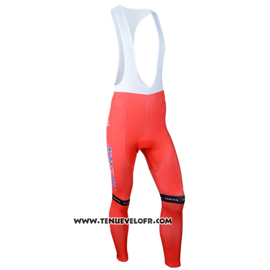 2014 Maillot Ciclismo Katusha Blanc et Rouge Manches Longues et Cuissard